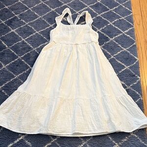 Cat & Jack White Casual Kids Sun Dress - size L(10/12)